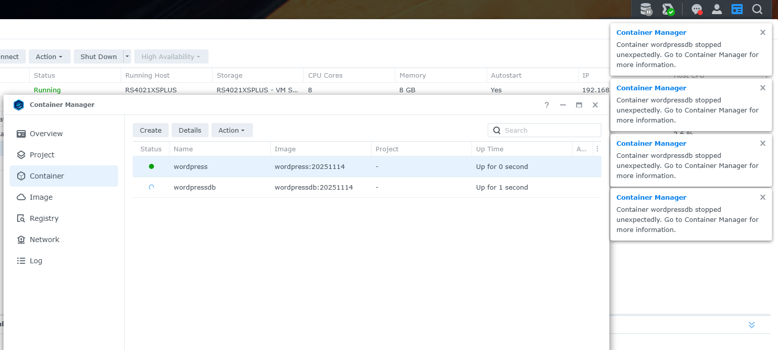 Sửa lỗi import container không chạy được trên DSM 7.3 sua loi import container tren dsm 7.3